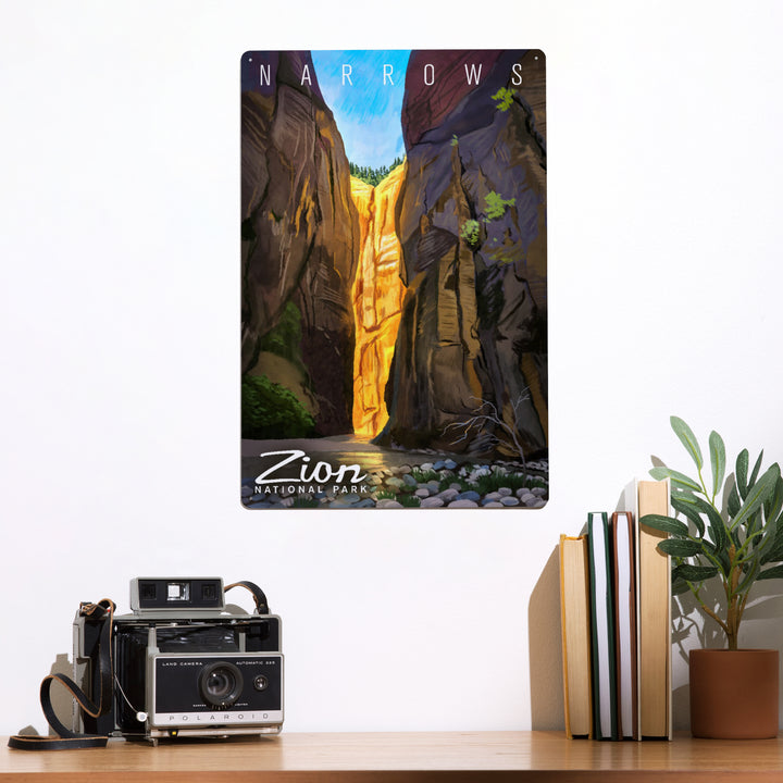 Zion National Park, Utah, Narrows, Oil Painting, Metal Signs