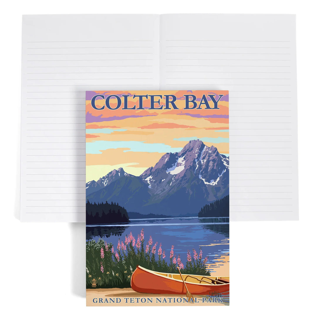 Lined 6x9 Journal, Grand Teton National Park, Wyoming, Colter Bay, Lay Flat, 193 Pages, FSC paper