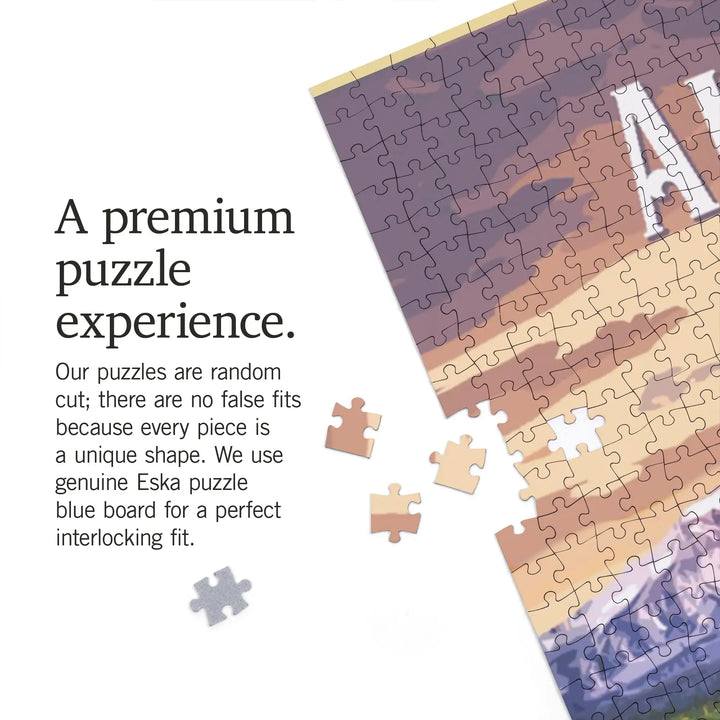 Alaska, Painterly, Mount Drum, Jigsaw Puzzle