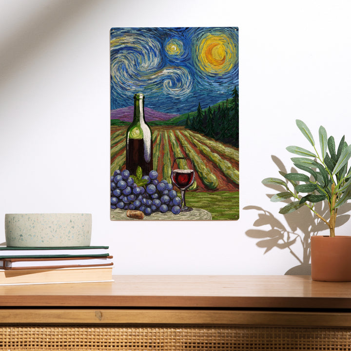 Vineyard, Starry Night, Wood Sign and Postcards