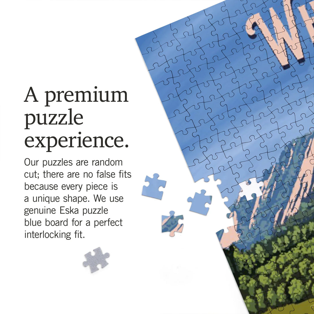 Whitefish, Montana, Painterly, Bear and Cubs, 1000 Piece Jigsaw Puzzle