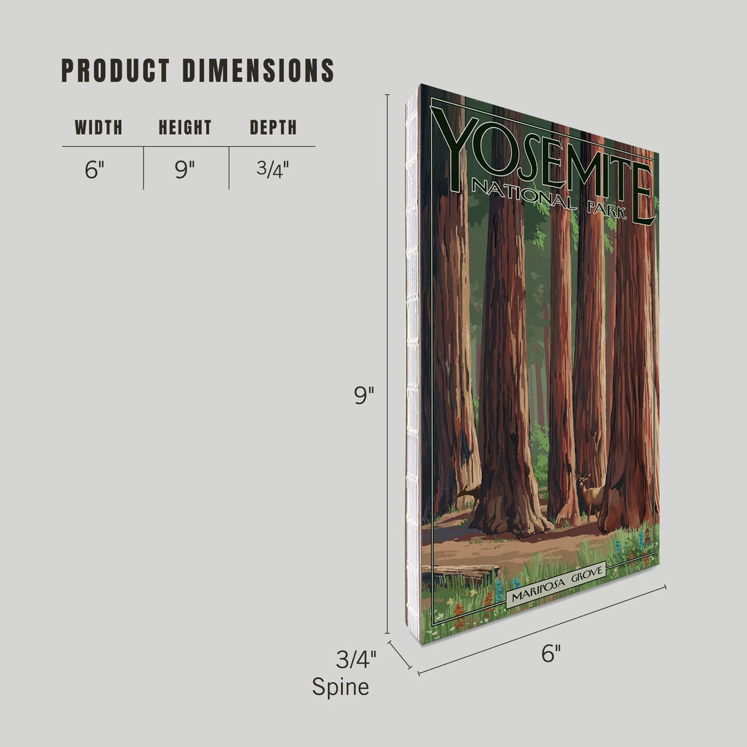 Lined 6x9 Journal, Yosemite National Park, California, Mariposa Grove, Lay Flat, 193 Pages, FSC paper