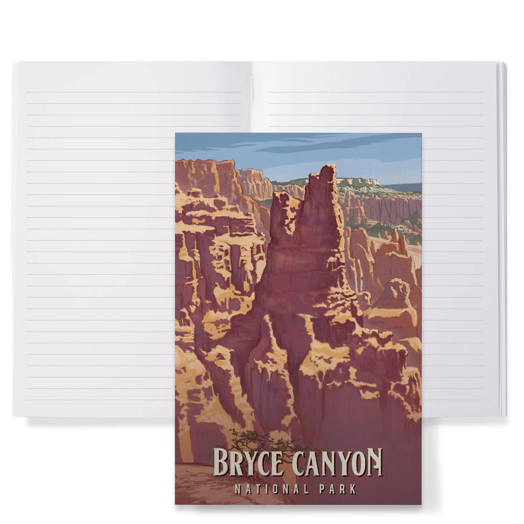 Lined 6x9 Journal, Bryce Canyon National Park, Utah, Painterly National Park Series, Lay Flat, 193 Pages, FSC paper
