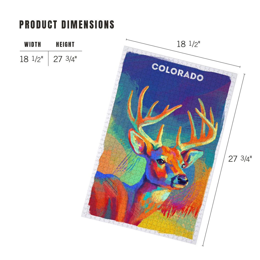 Colorado, Vivid, White Tailed Deer, 1000 Piece Jigsaw Puzzle