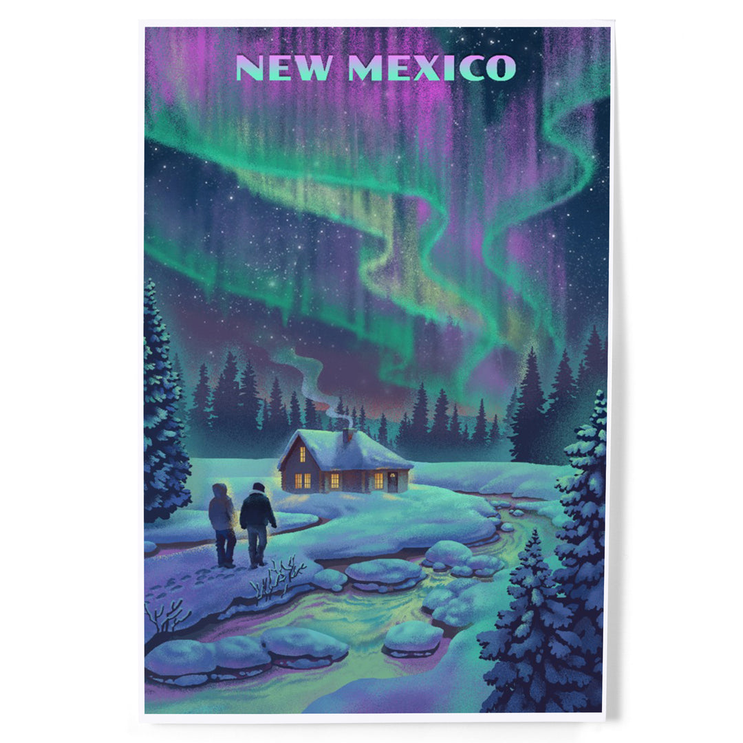 New Mexico, Northern Lights and Cabin, Art & Giclee Prints