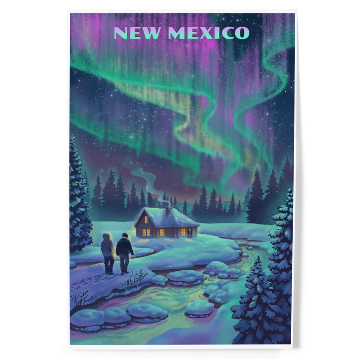 New Mexico, Northern Lights and Cabin, Art & Giclee Prints