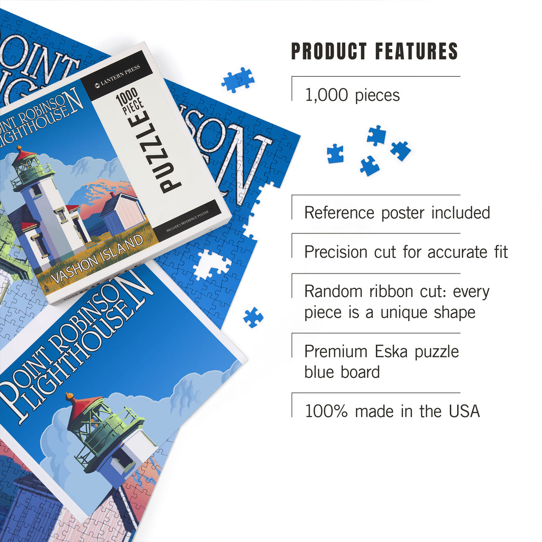 Point Robinson Lighthouse, Vashon Island, WA Font, 1000 Piece Jigsaw Puzzle