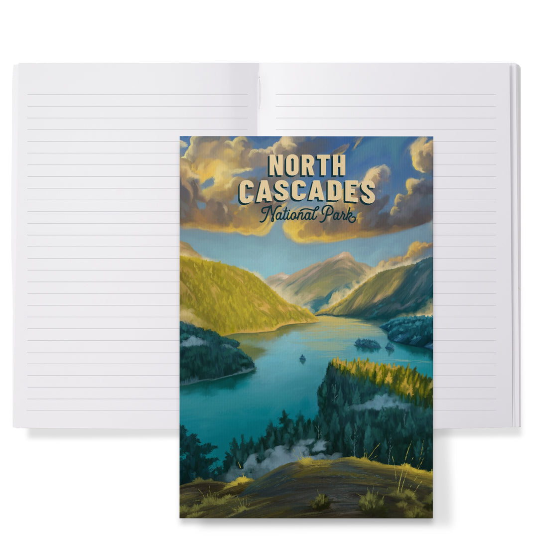 Lined 6x9 Journal, North Cascades National Park, Washington, Oil Painting National Park Series, Lay Flat, 193 Pages, FSC paper