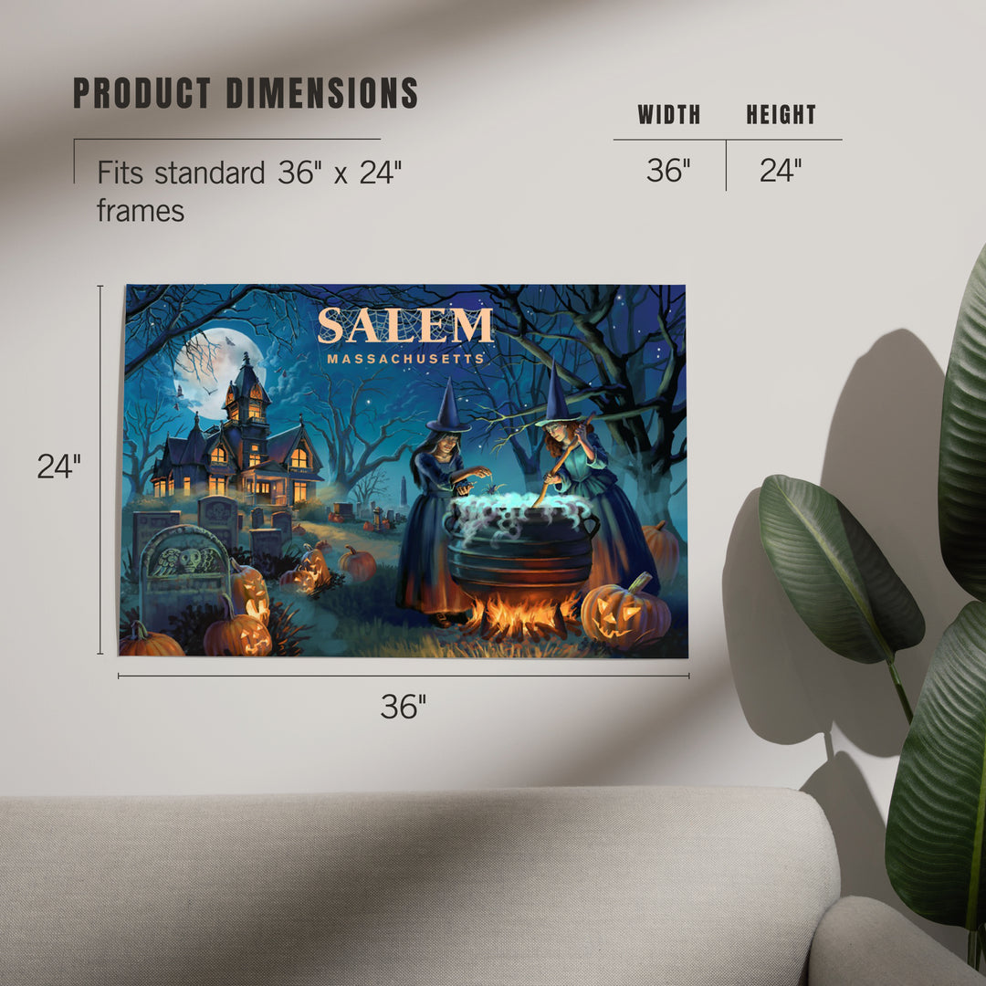 Salem, Massachusetts, Lithograph, Cemetery, Art & Giclee Prints