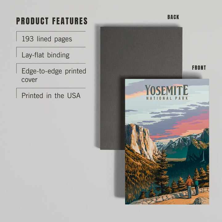 Lined 6x9 Journal, Yosemite National Park, California, Painterly National Park Series, Lay Flat, 193 Pages, FSC paper