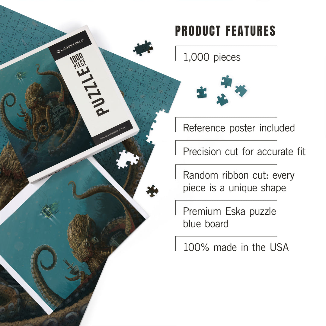 Octopus and Submersible, 1000 Piece Jigsaw Puzzle