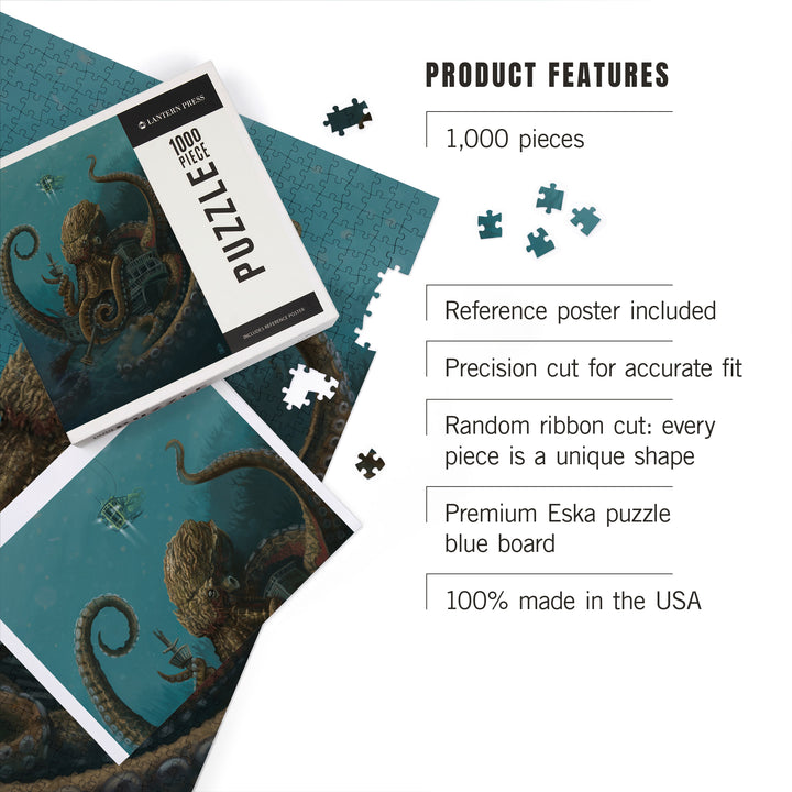 Octopus and Submersible, 1000 Piece Jigsaw Puzzle