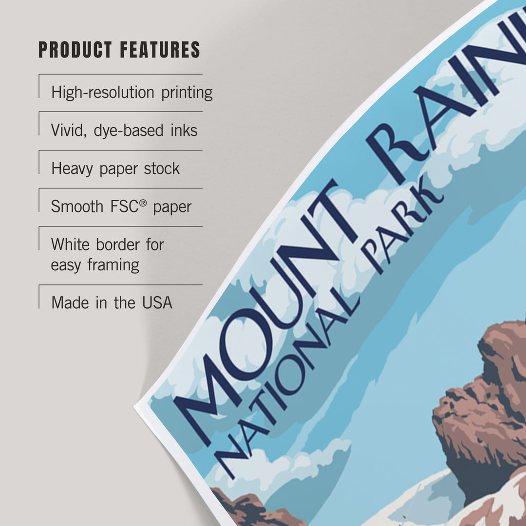 Mount Rainier National Park, Washington, Camp Muir and Climbers, Art & Giclee Prints