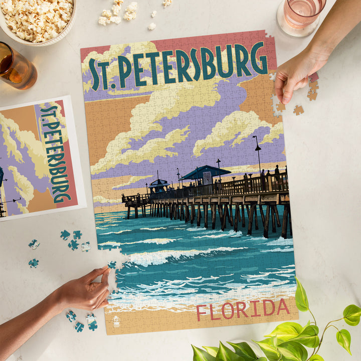 St Petersburg, Florida, Pier and Sunset, Jigsaw Puzzle