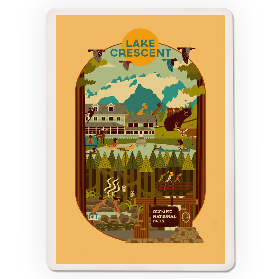 Playing Cards, Lake Crescent, Olympic National Park, Washington, Geometric Series, 52 Card Deck with Jokers in Box, Unique Art