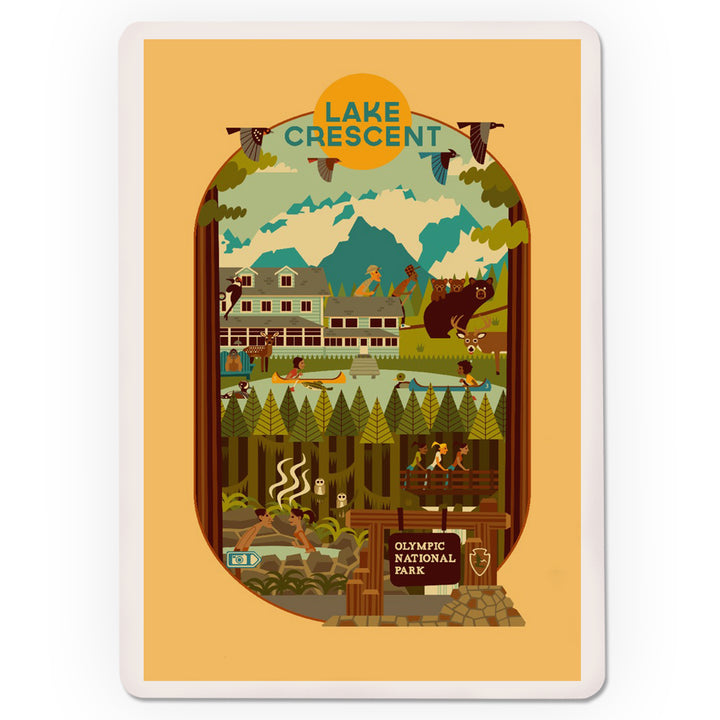 Playing Cards, Lake Crescent, Olympic National Park, Washington, Geometric Series, 52 Card Deck with Jokers in Box, Unique Art
