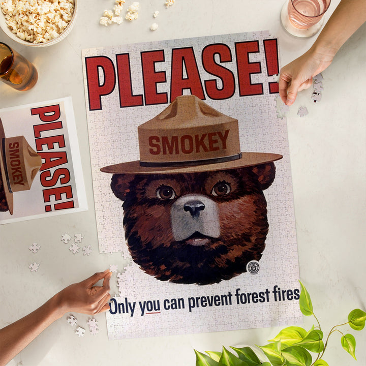 Smokey Bear, Please, Only You Can Help, Smokey Head, Officially Licensed Vintage Poster, Jigsaw Puzzle