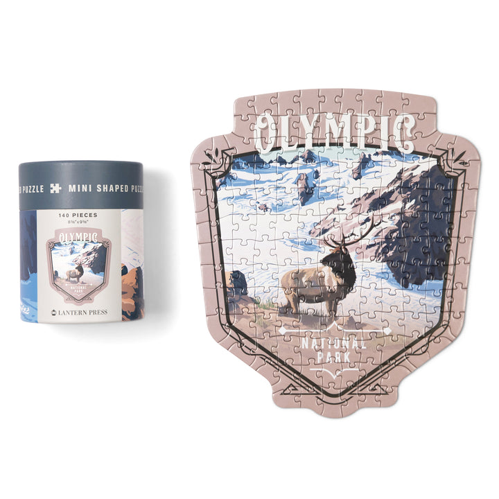 Lantern Press Mini Shaped Adult Jigsaw Puzzle, Protect Our National Parks (Olympic)
