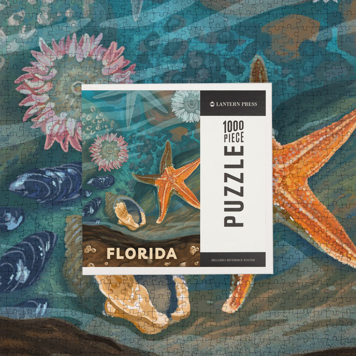 Florida, Painterly, Tiny World Huge Wonders, Starfish and Shells, Jigsaw Puzzle