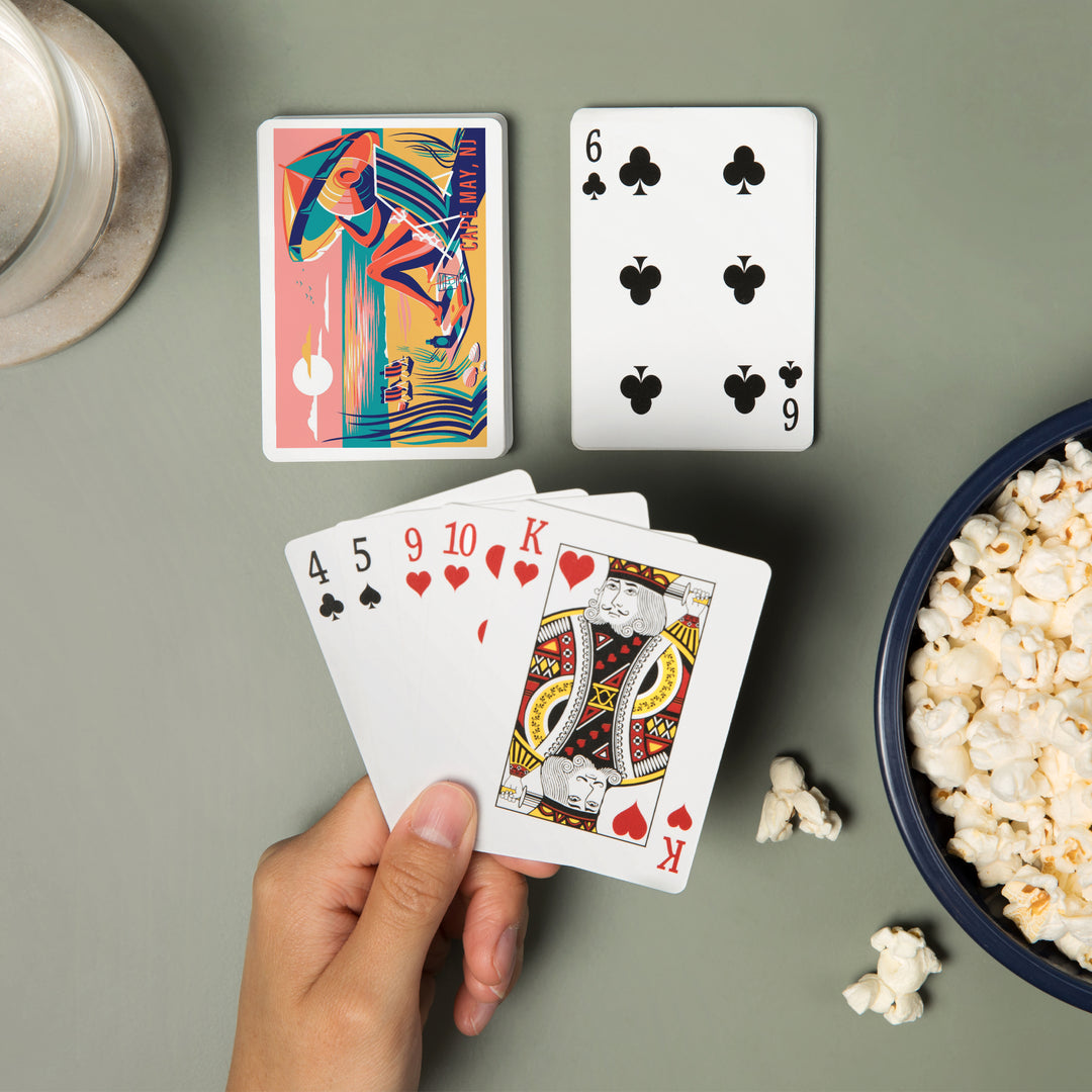 Playing Cards, Cape May, New Jersey, Beach Bliss Collection, Woman at the Beach, 52 Card Deck with Jokers in Box, Unique Art