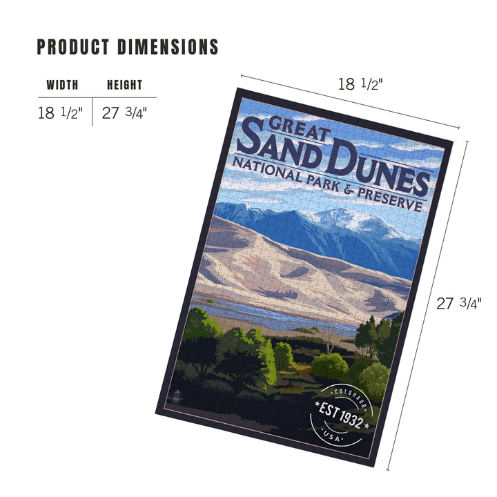 Great Sand Dunes National Park and Preserve, Colorado, Rubber Stamp, Jigsaw Puzzle