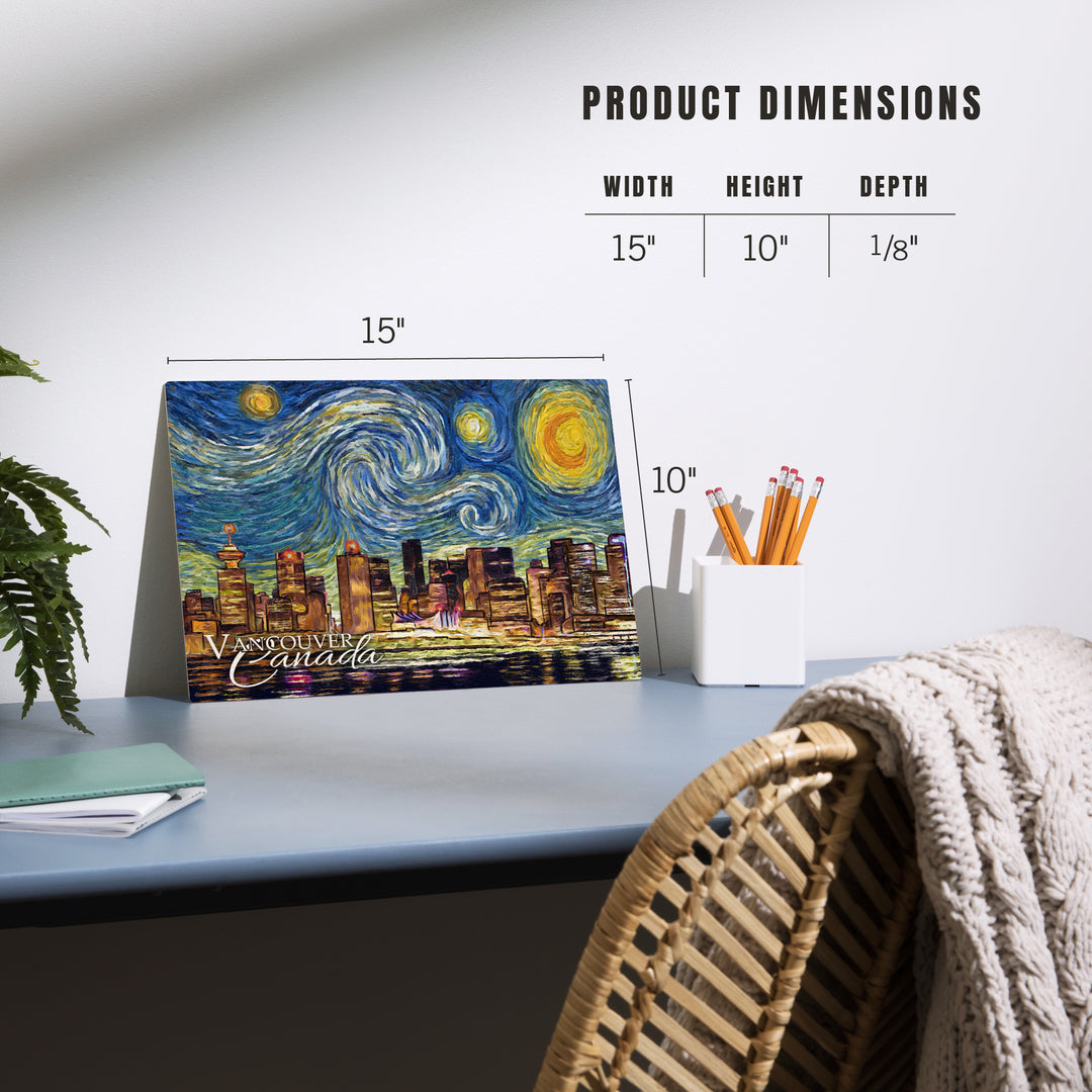 Vancouver, Canada, Starry Night, Wood Sign and Postcards