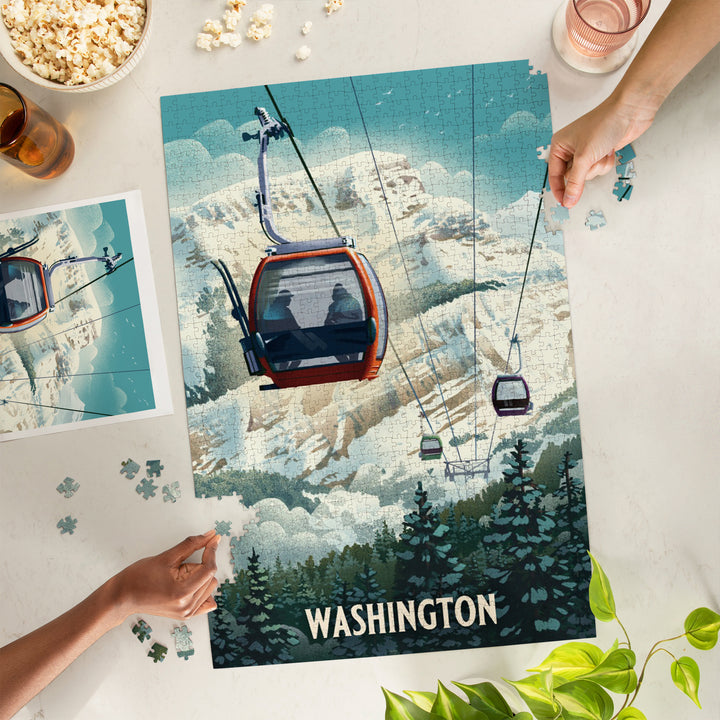Washington, Lithograph, Gondola, Orange, 1000 Piece Jigsaw Puzzle