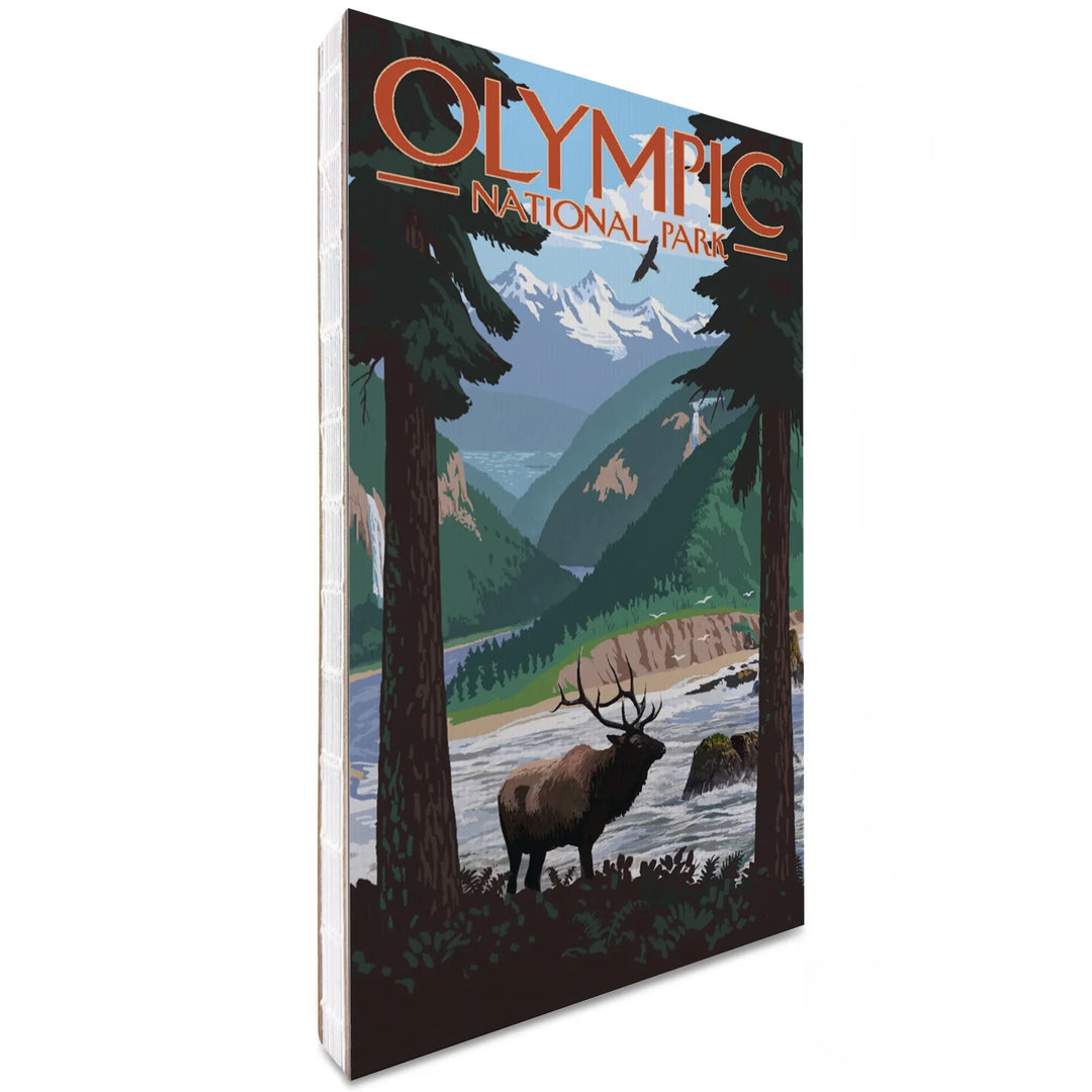 Lined 6x9 Journal, Olympic National Park, Washington, Grand Valley, Elk, Lay Flat, 193 Pages, FSC paper