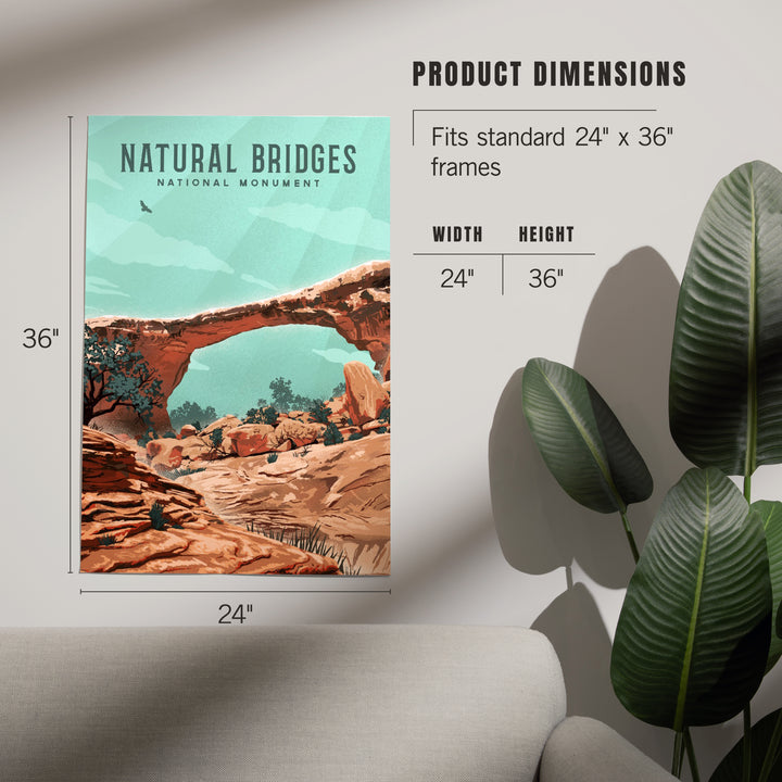 Natural Bridges National Monument, Utah, Lithograph, Art & Giclee Prints