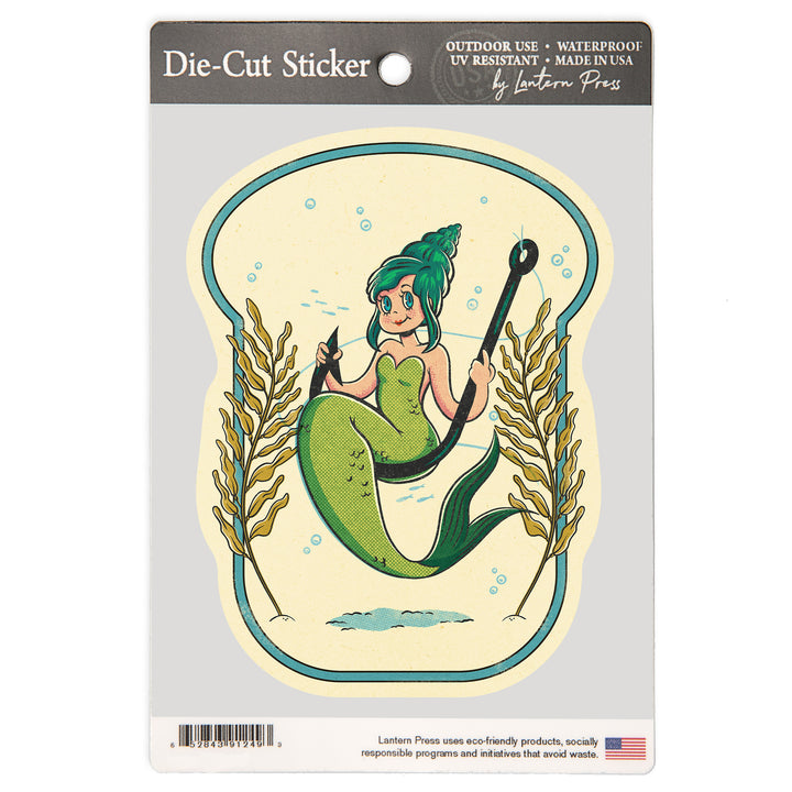 Vintage Mascot, Mermaid, Vinyl Sticker