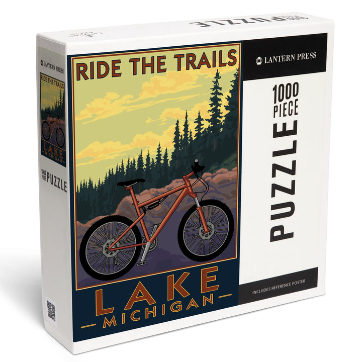 Lake Michigan, Mountain Bike Scene, Ride the Trails, Jigsaw Puzzle