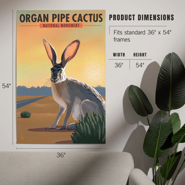 Organ Pipe Cactus National Monument, Arizona, Jackrabbit, Lithograph, Art & Giclee Prints
