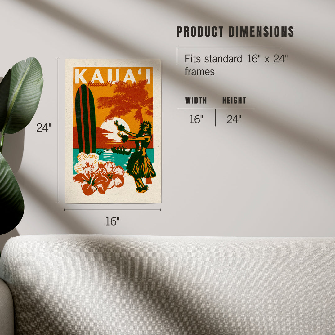 Kauai, Hawaii, Woodblock, Art & Giclee Prints
