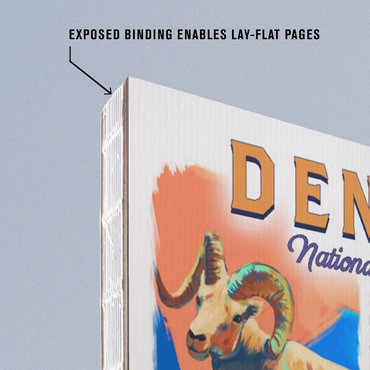 Lined 6x9 Journal, Denali National Park, Alaska, Vivid Animals, Lay Flat, 193 Pages, FSC paper