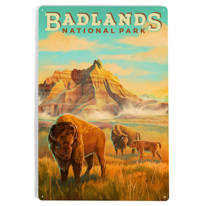 Badlands National Park, South Dakota, Oil Painting, Metal Signs