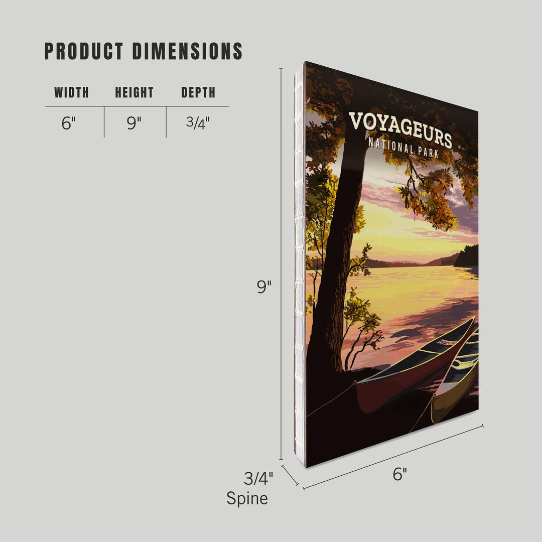 Lined 6x9 Journal, Voyageurs National Park, Minnesota, Painterly National Park Series, Lay Flat, 193 Pages, FSC paper