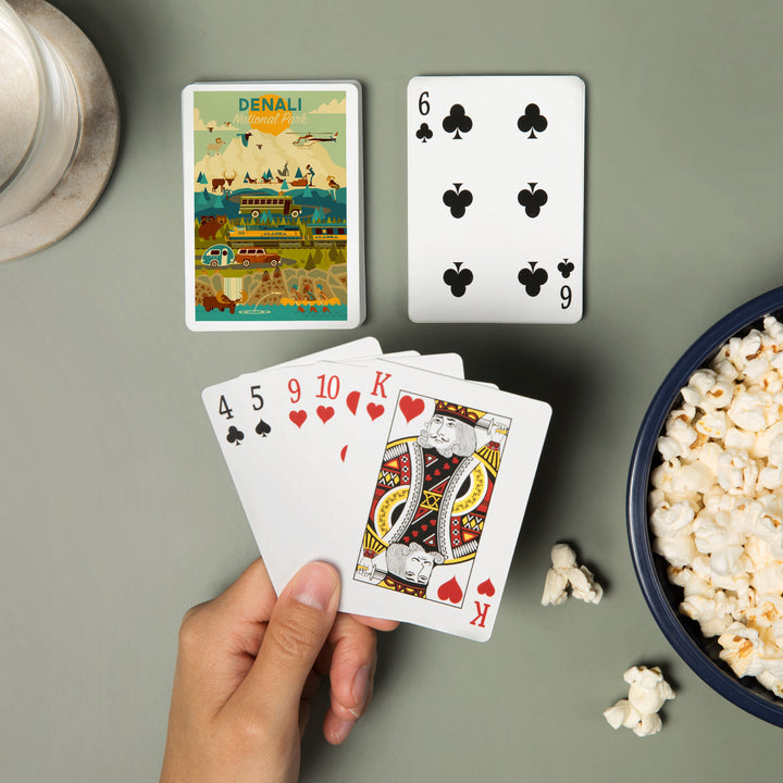 Playing Cards, Denali National Park and Preserve, Geometric National Park Series, 52 Card Deck with Jokers in Box, Unique Art