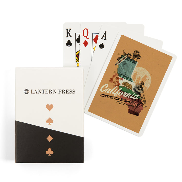 Playing Cards, Huntington Beach, California, State Treasure Trove, State Series, 52 Card Deck with Jokers in Box, Unique Art