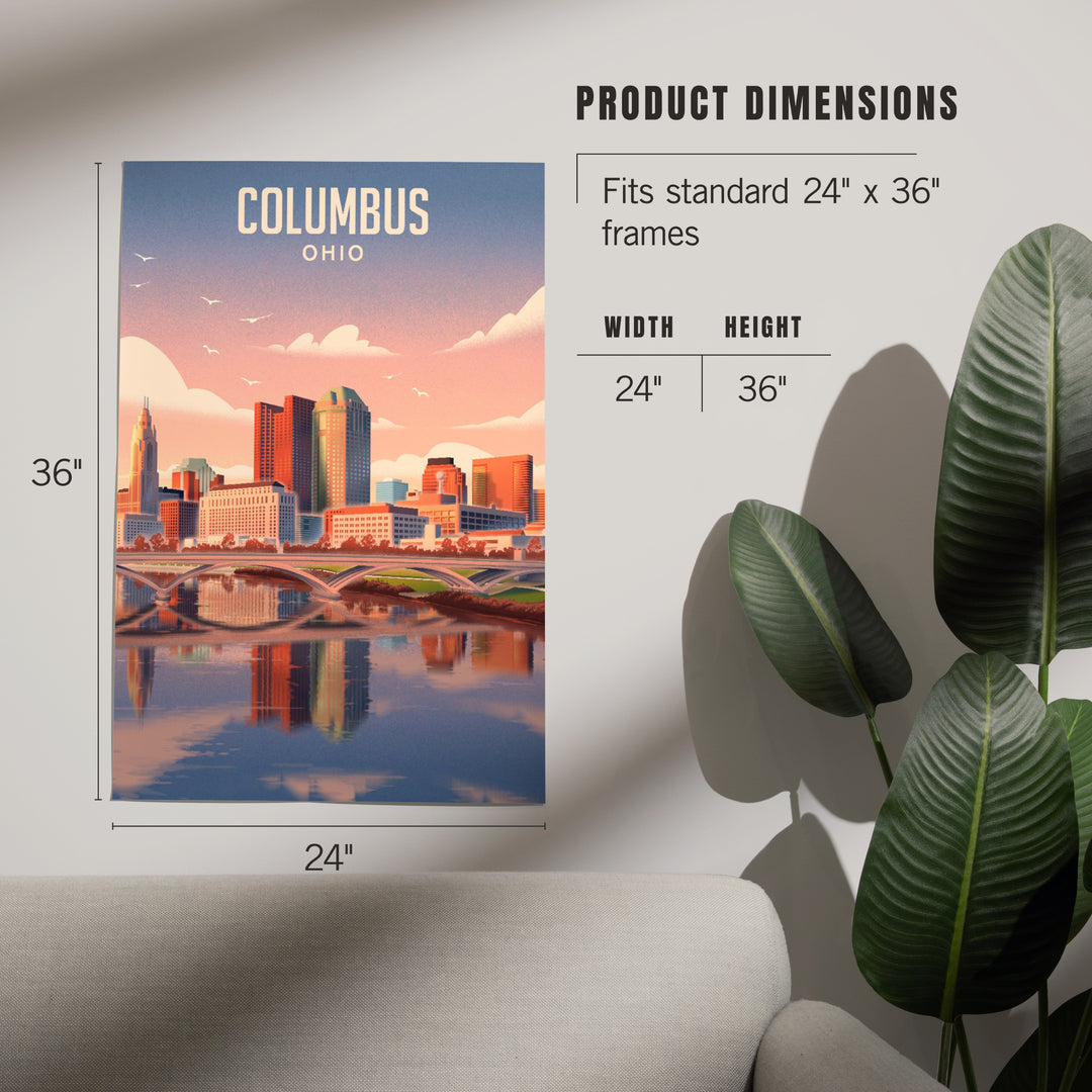 Columbus, Ohio, Lithograph City Series, Art & Giclee Prints