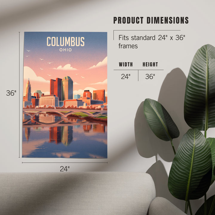 Columbus, Ohio, Lithograph City Series, Art & Giclee Prints