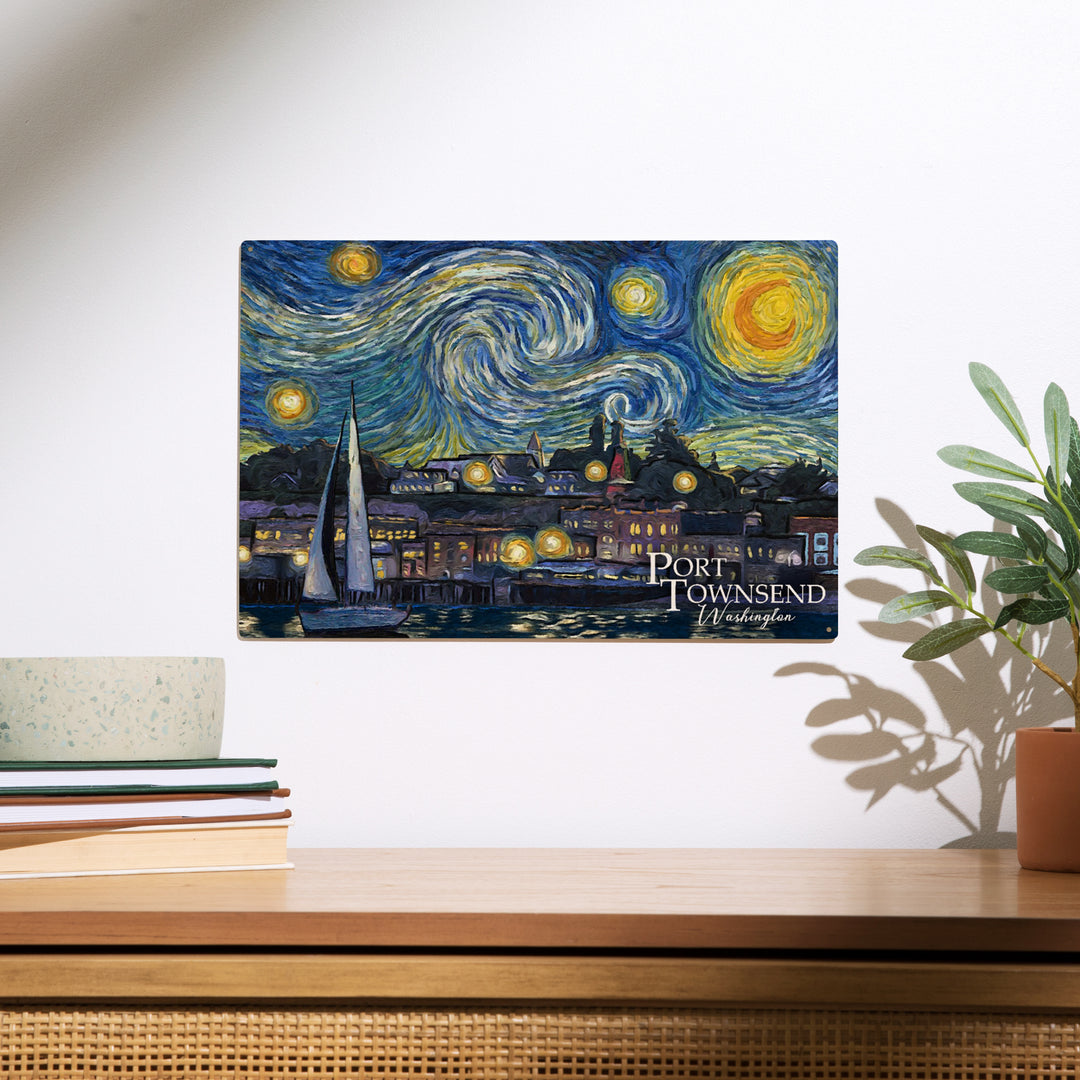 Port Townsend, Washington, Starry Night, Van Gogh, Wood Sign and Postcards