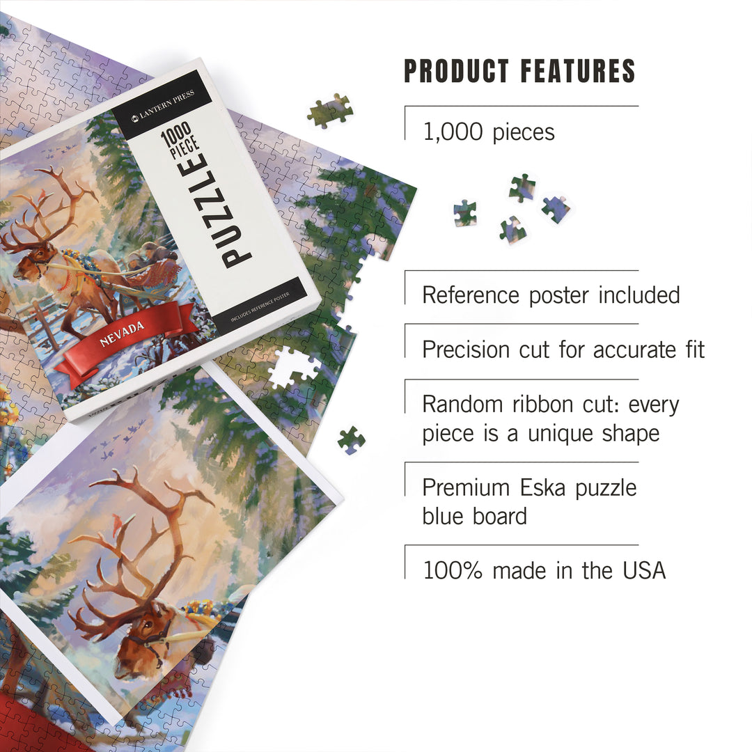 Nevada, Christmas Sleigh Ride, 1000 Piece Jigsaw Puzzle