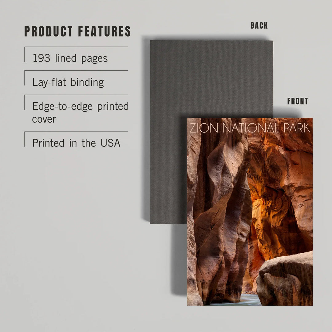 Lined 6x9 Journal, Zion National Park, Utah, Slot Canyon, Lay Flat, 193 Pages, FSC paper