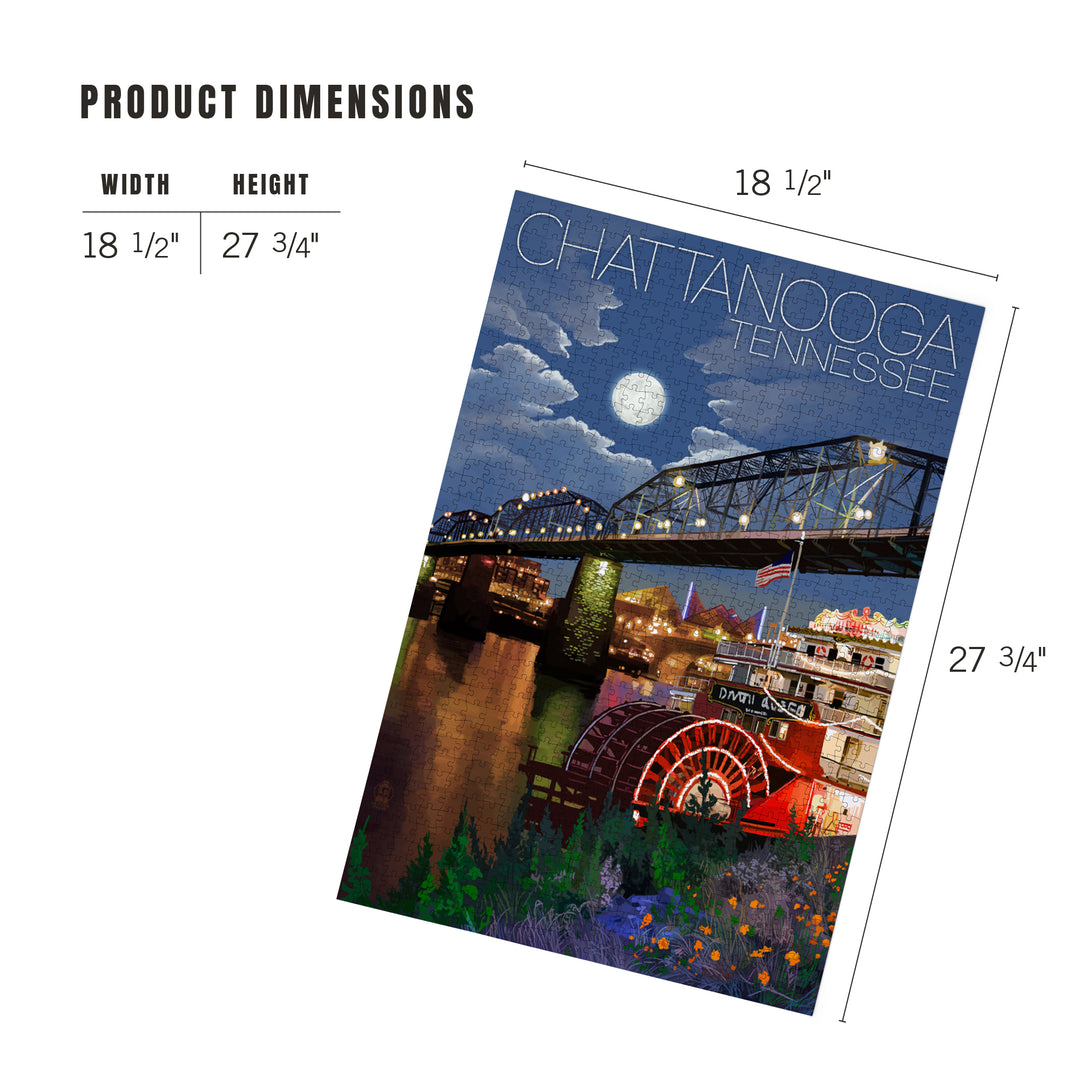 Chattanooga, Tennessee, Skyline at Night, Jigsaw Puzzle