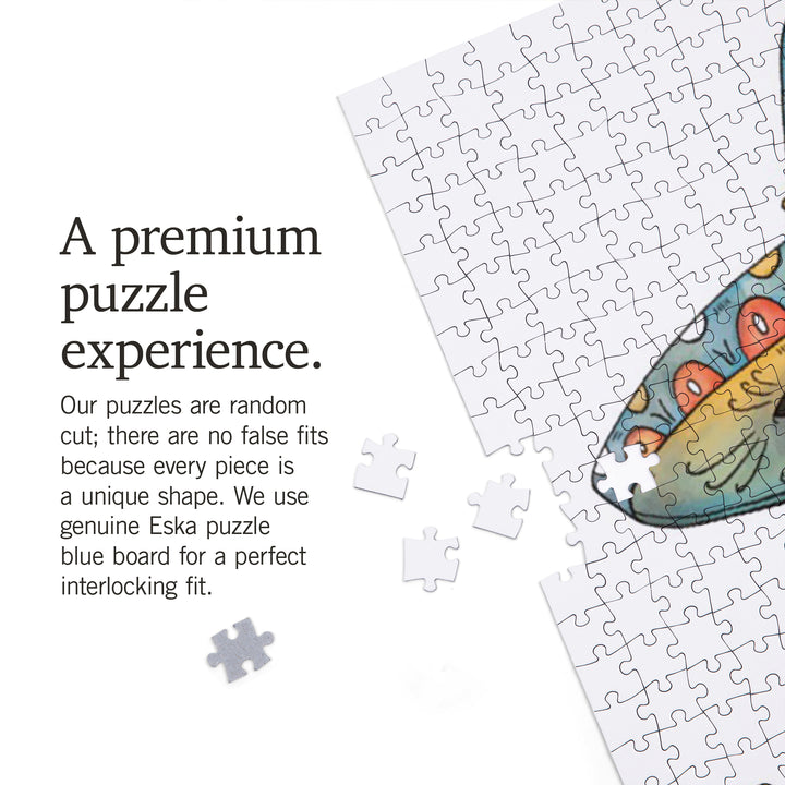 Texas, Watercolor, Dia De Los Muertos, Sugar Skull with Sombrero, 1000 Piece Jigsaw Puzzle