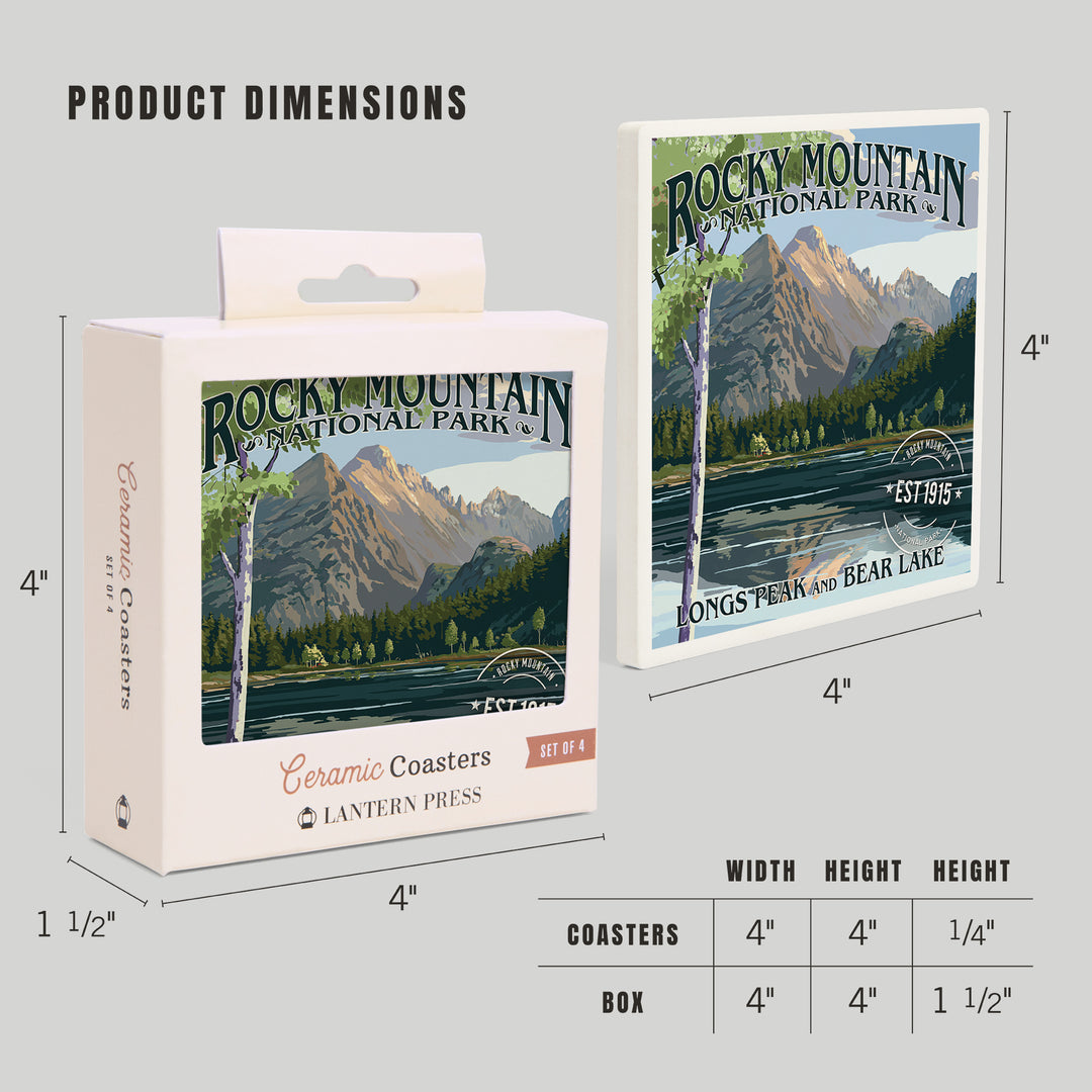 Rocky Mountain National Park, Colorado, Longs Peak and Bear Lake Press, Coasters
