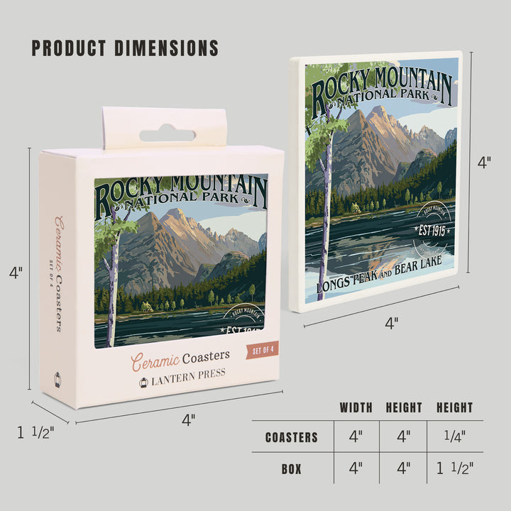 Rocky Mountain National Park, Colorado, Longs Peak and Bear Lake Press, Coasters