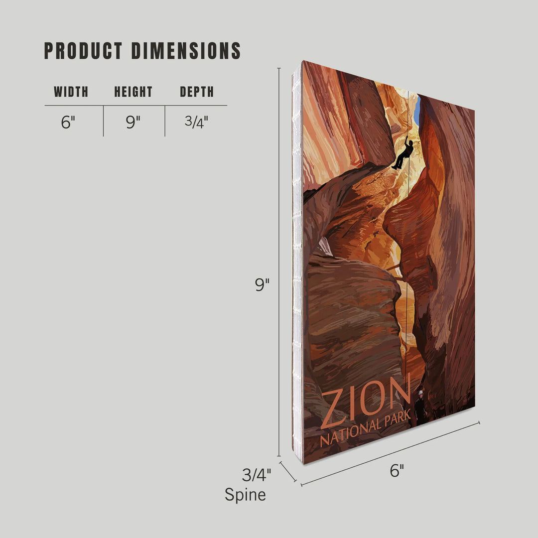 Lined 6x9 Journal, Zion National Park, Canyoneering Scene, Lay Flat, 193 Pages, FSC paper