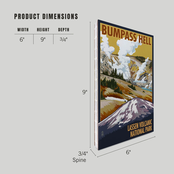 Lined 6x9 Journal, Lassen Volcanic National Park, California, Bumpass Hell, Lay Flat, 193 Pages, FSC paper