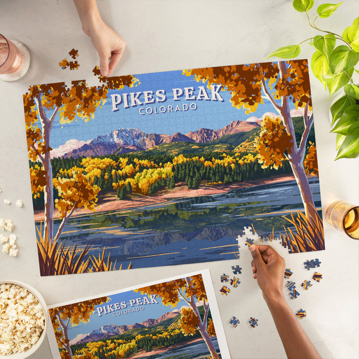 Divide, Colorado, Painterly, Fall Mountain Scene, Jigsaw Puzzle